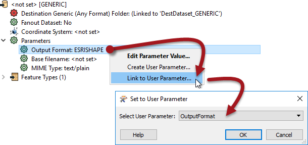 Linking Generic Writer to the new OutputFormat user parameter with restricted choices